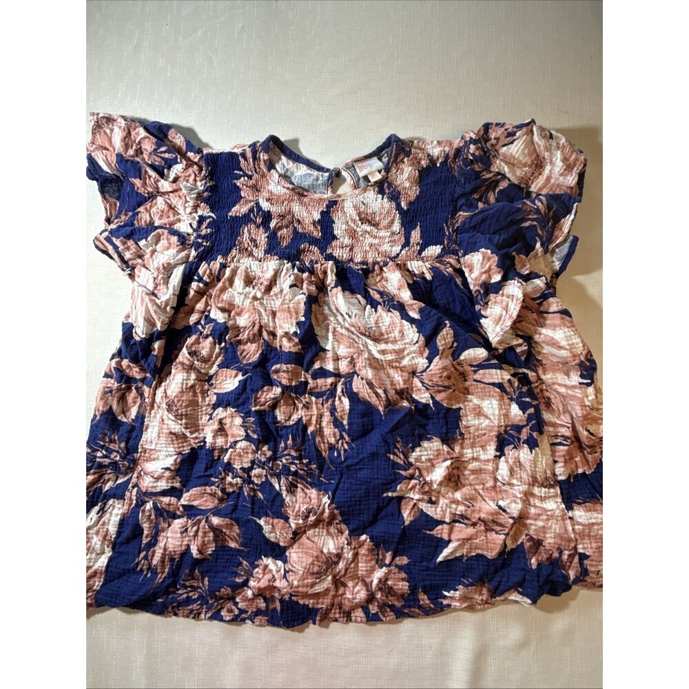 Lularoe Maddy Floral 100% Cotton Smock Top Size 3x